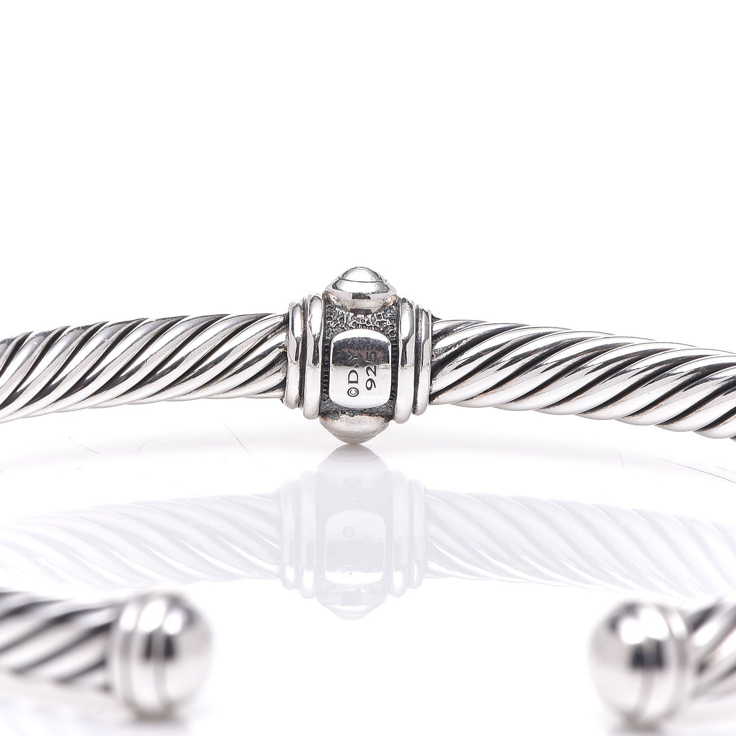 David Yurman Sterling Silver Diamond 5mm Cable Renaissance Station Bracelet 4 of 5