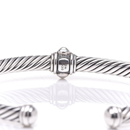David Yurman Sterling Silver Diamond 5mm Cable Renaissance Station Bracelet 4 of 5