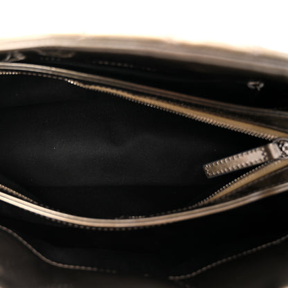 Chanel Metallic Patent Quilted Medium Just Mademoiselle Bowling Bag  Gold Degrade 5 of 10