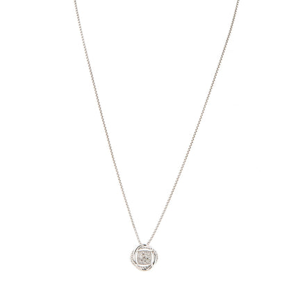 David Yurman Sterling Silver Diamond 7mm Infinity Pendant Necklace 1 of 4