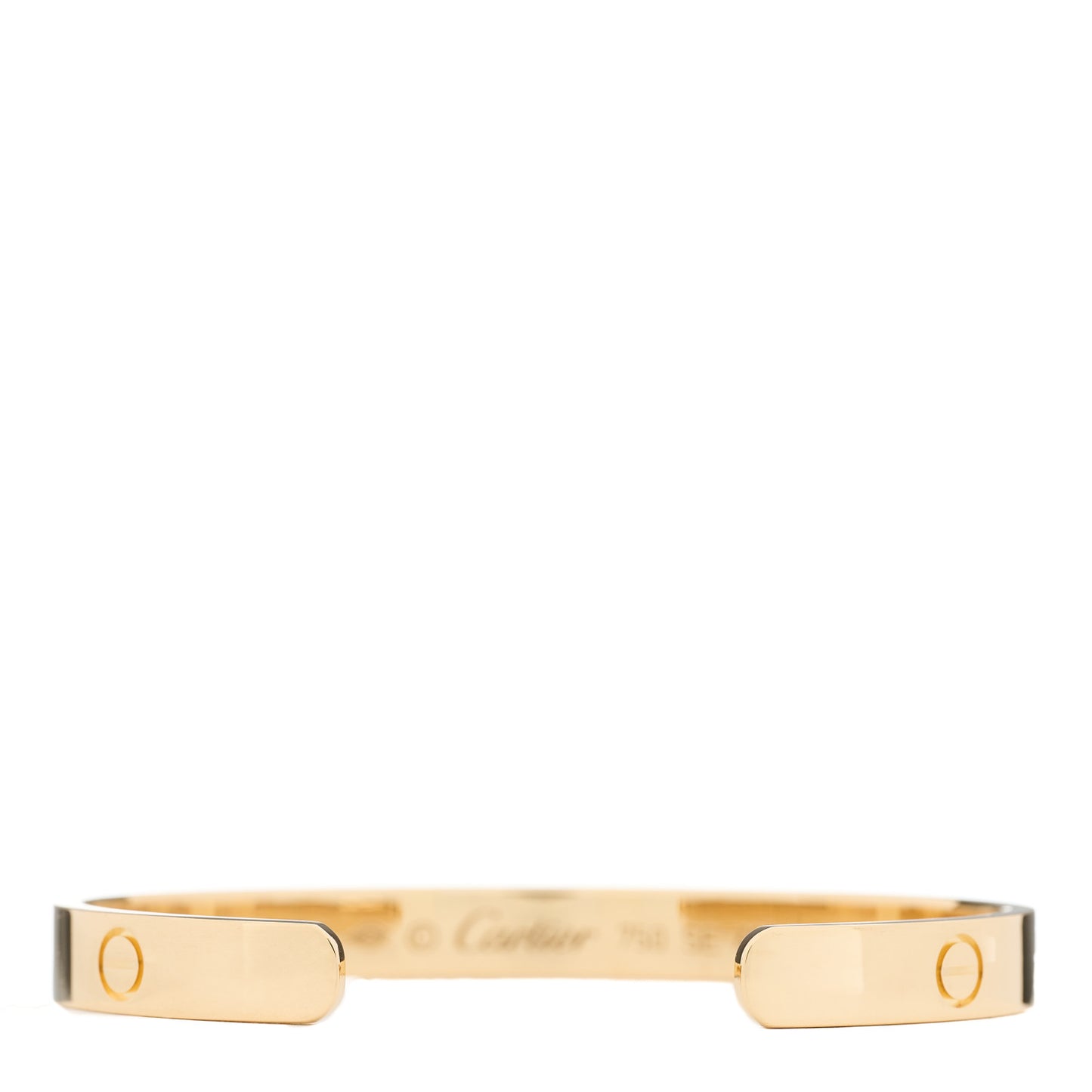 18K Yellow Gold LOVE Cuff Bracelet 17