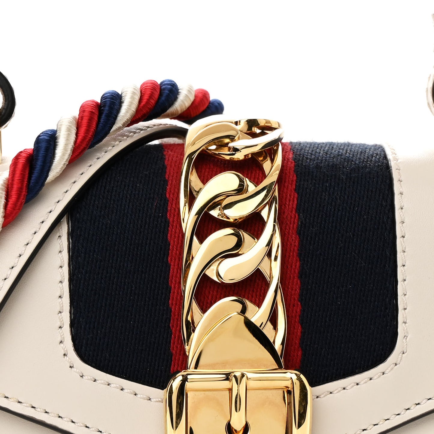 Calfskin Mini Sylvie Top Handle Bag White