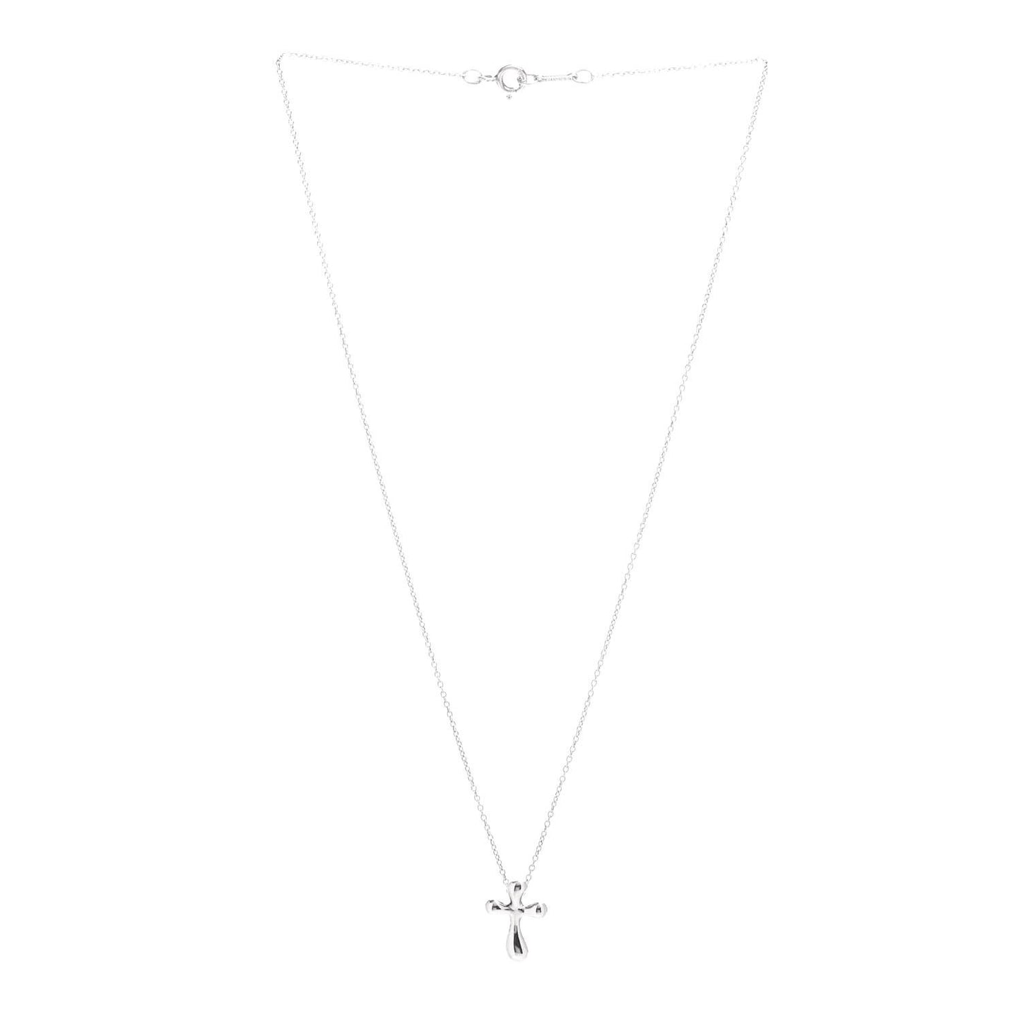 Sterling Silver 16mm Elsa Peretti Cross Pendant Necklace