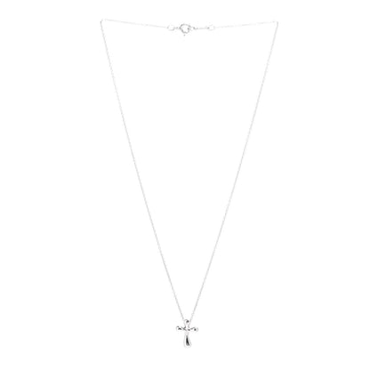 Tiffany Sterling Silver 16mm Elsa Peretti Cross Pendant Necklace 3 of 4