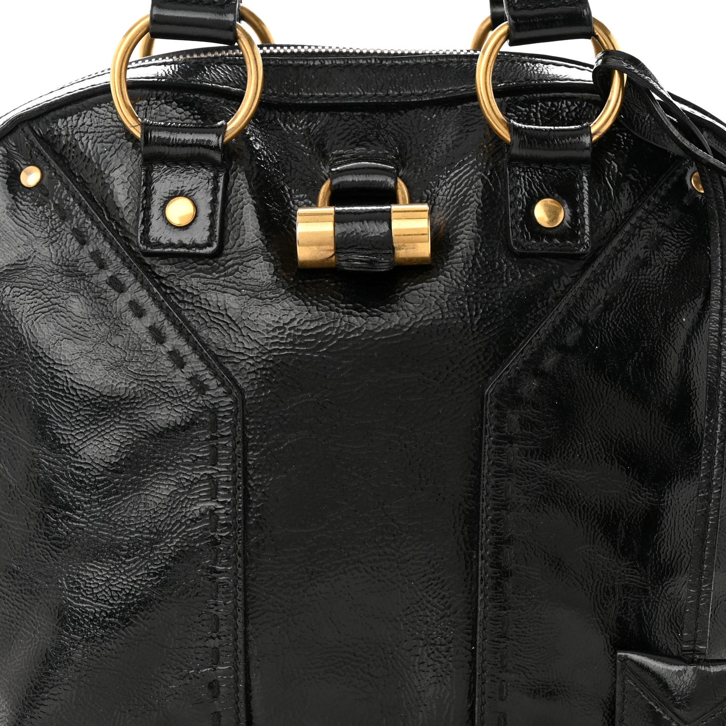 Textured Patent Calfskin Medium Muse Black