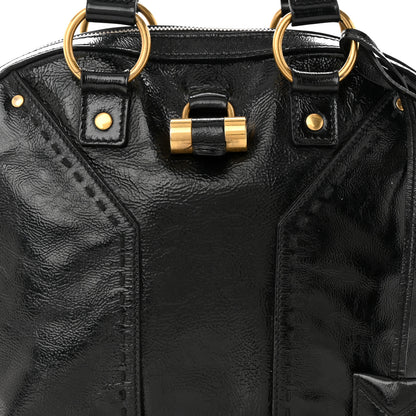 Saint Laurent Textured Patent Calfskin Medium Muse Black 8 of 11