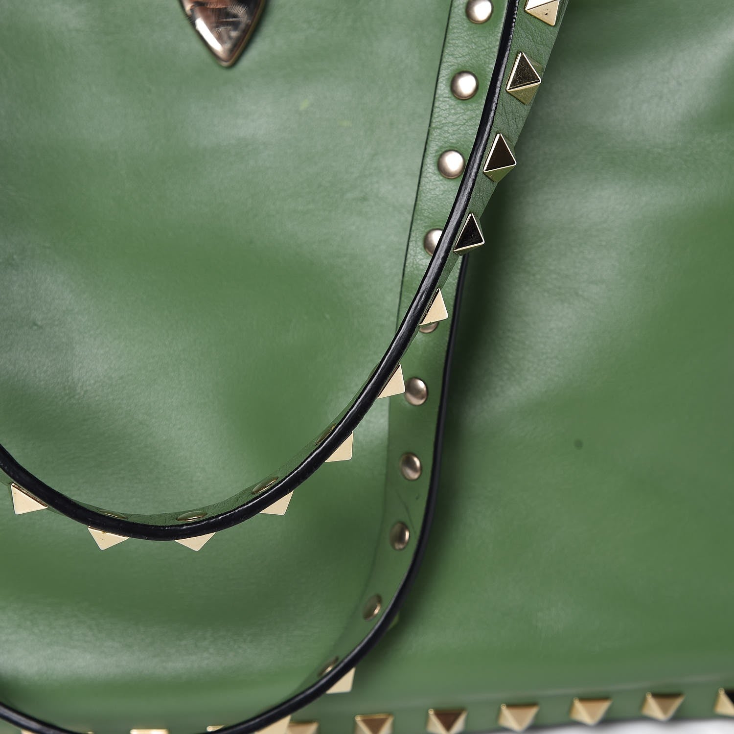 Valentino Garavani Vitello Small Rockstud Tote Jade 9 of 9