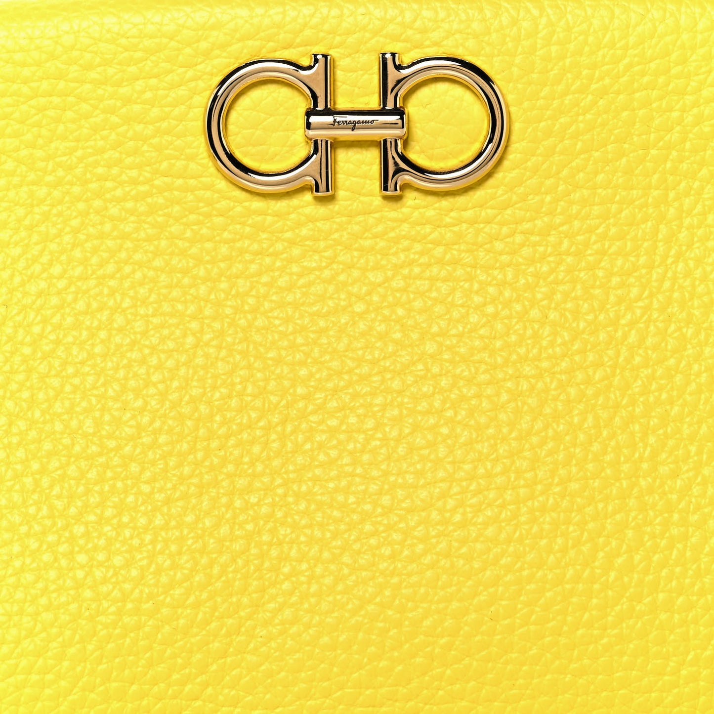 Calfskin Small Gancini Crossbody Canary Yellow