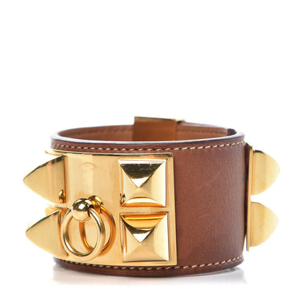 Hermes Barenia Collier de Chien CDC Bracelet S Fauve 1 of 10