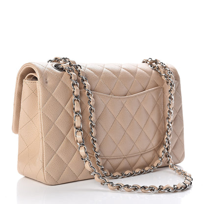 Chanel Pearly Caviar Quilted Medium Double Flap Light Beige 3 of 10