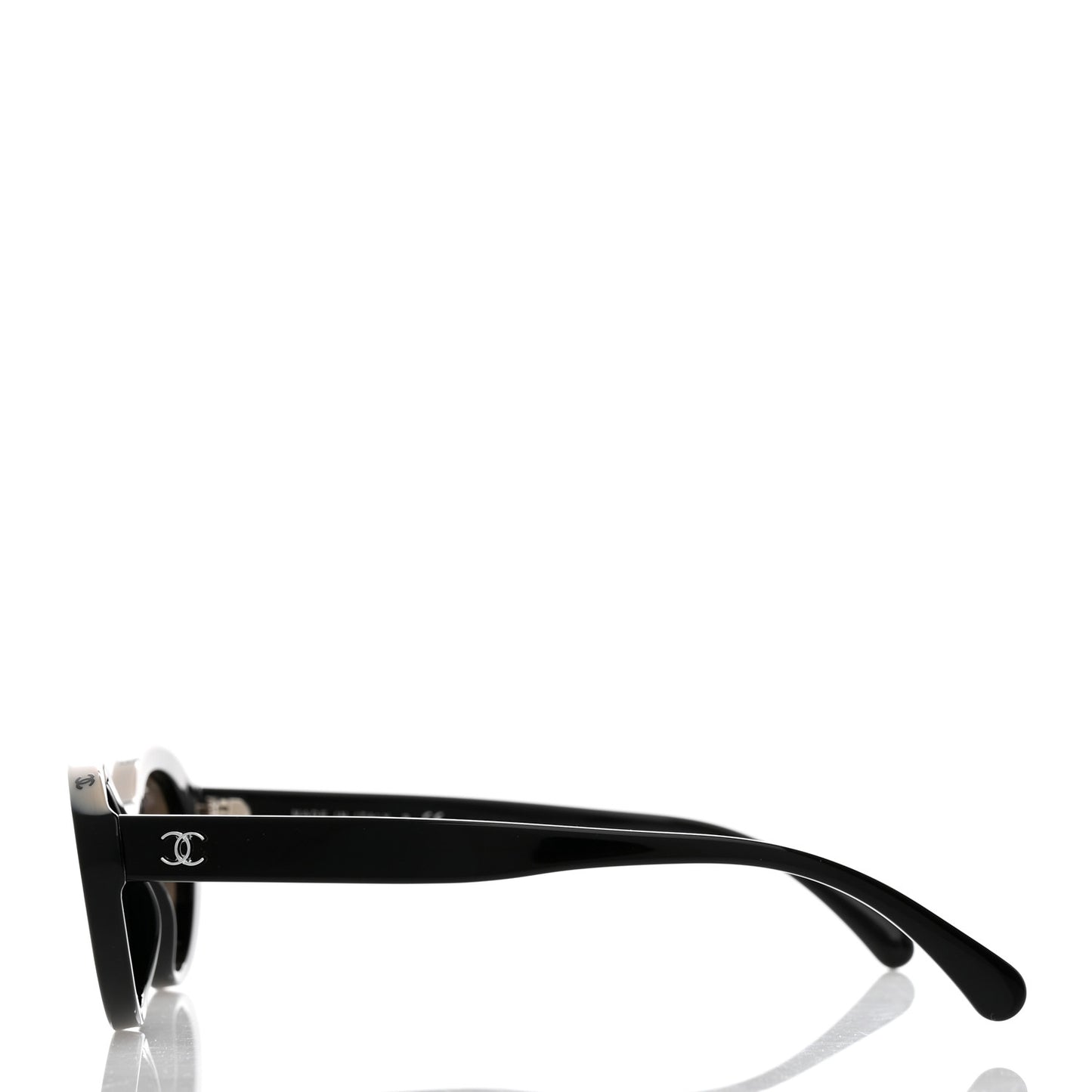 Acetate Oval Sunglasses 5416 Black Beige