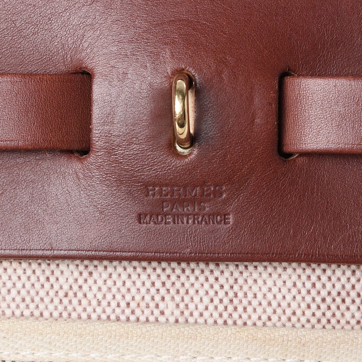 Hermes Toile Vache Calfskin Herbag 30 PM Natural 7 of 10