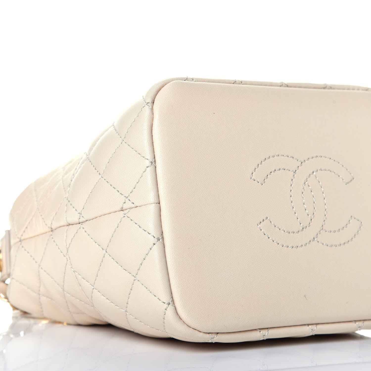 Chanel Lambskin Quilted Small Hobo Beige 9 of 12