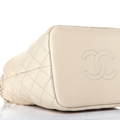 Chanel Lambskin Quilted Small Hobo Beige 9 of 12