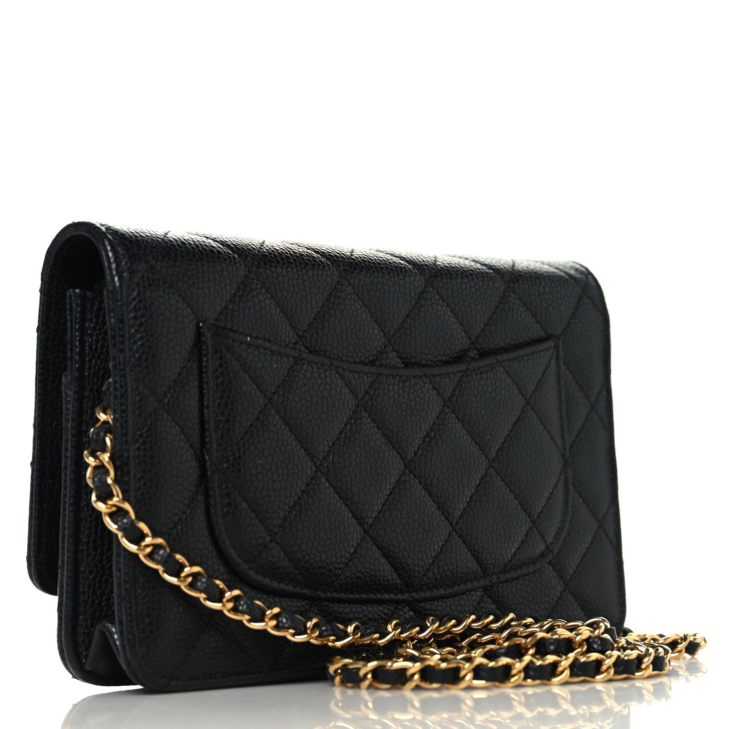 Chanel Caviar Quilted CC Turnlock Wallet On Chain WOC Black 3 of 12