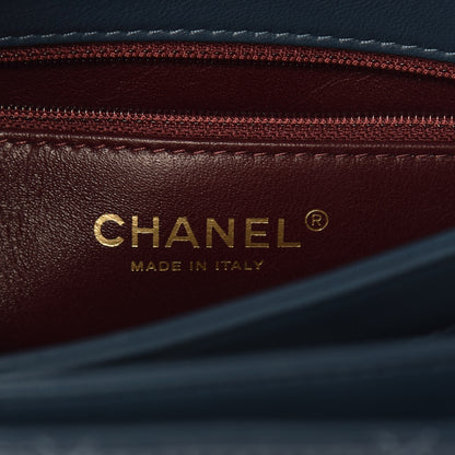 FASHIONPHILE CHANELLambskinQuiltedSmallTrendyCCFlapDualHandleBagBlue 6 of 15