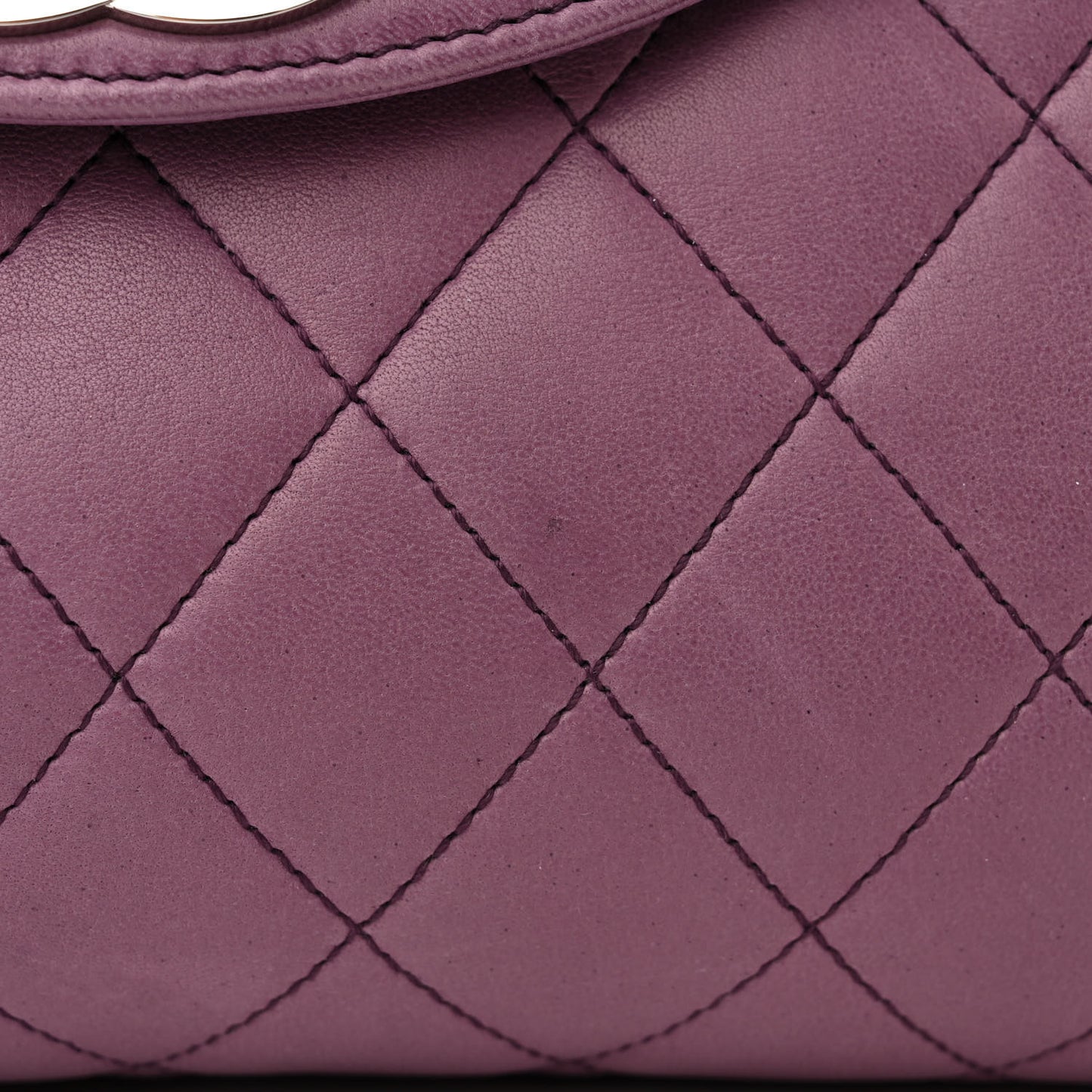 Lambskin Quilted CC Flap Light Purple