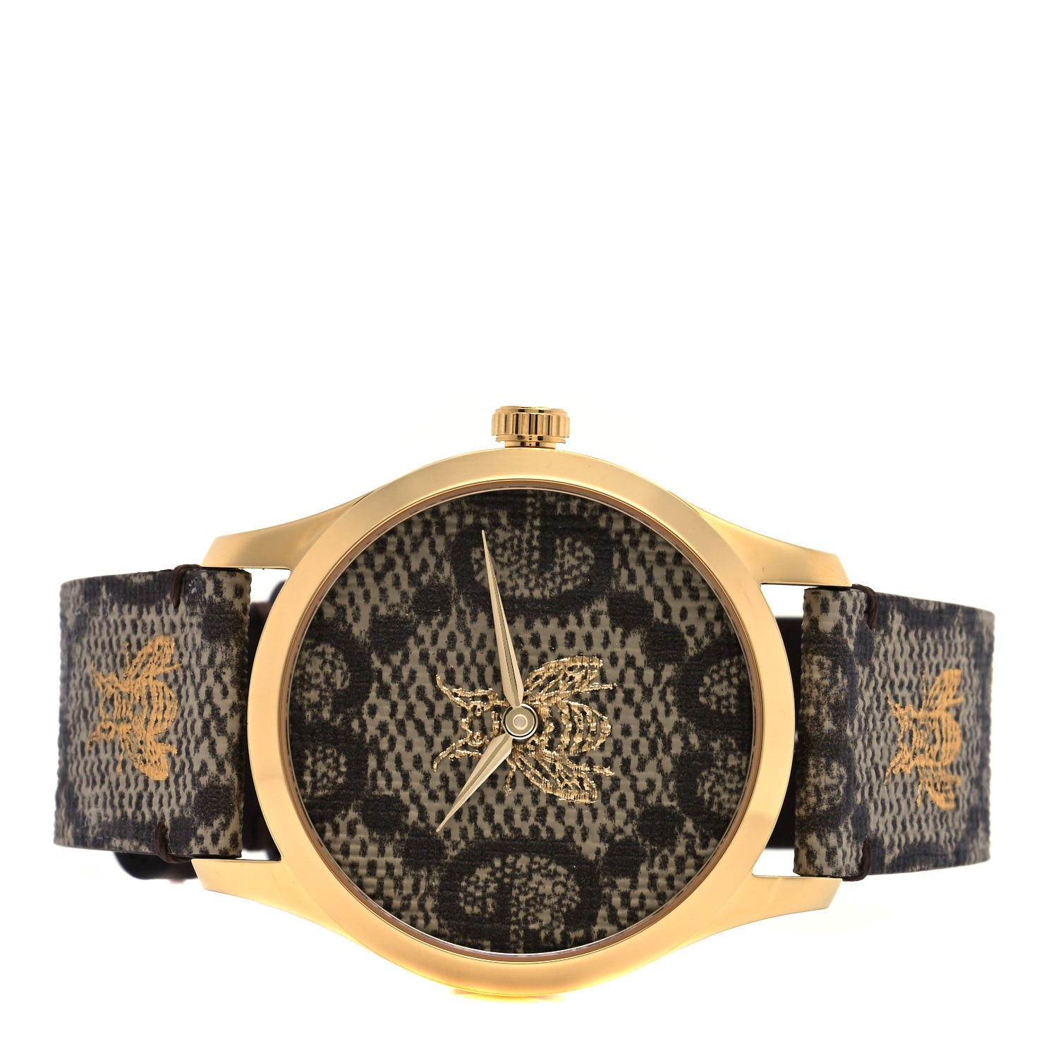 Gucci Stainless Steel Canvas 38mm G-Timeless GG Supreme Bee Quartz Watch Brown 2 of 5