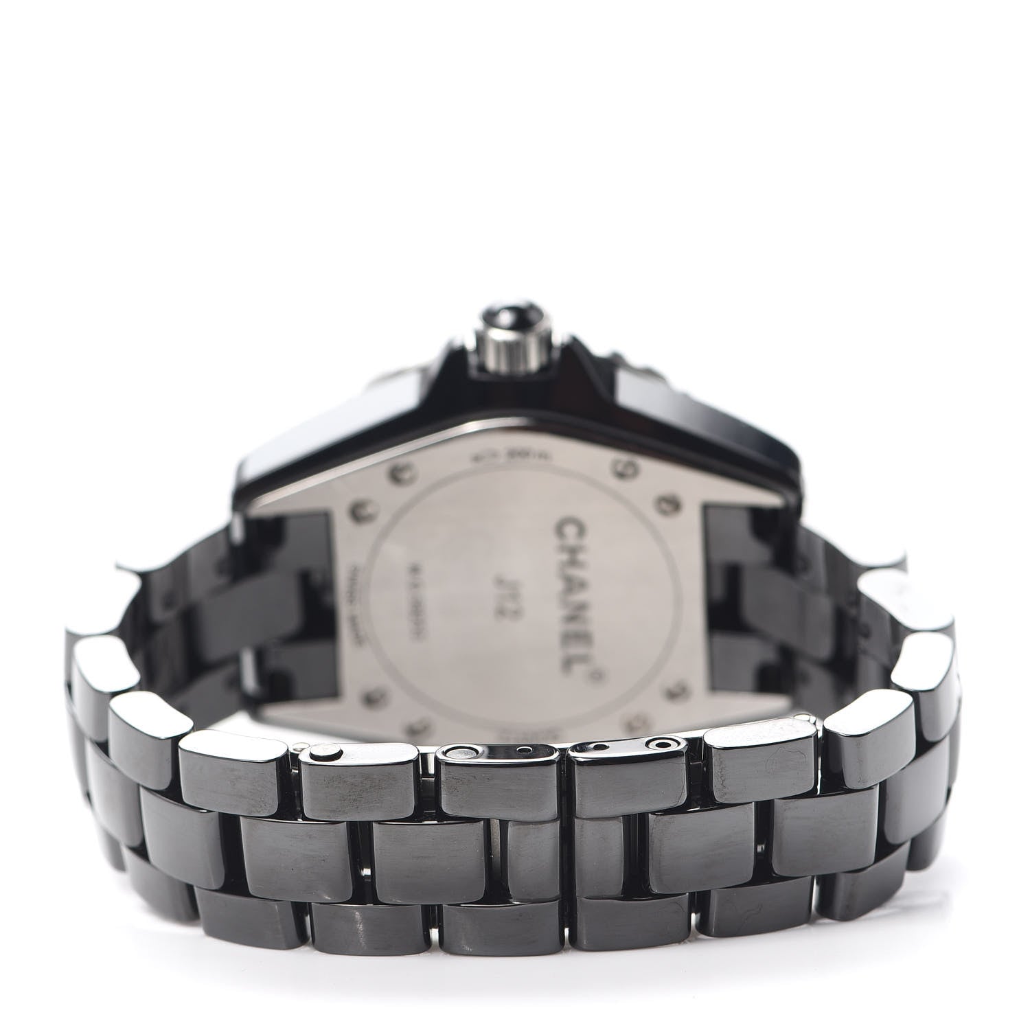 Chanel Stainless Steel Ceramic Diamond Dial 33mm J12 Quartz Watch Black 3 of 6