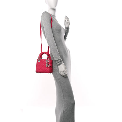 Christian Dior Lambskin Cannage Mini Lady Dior Fuchsia 2 of 13