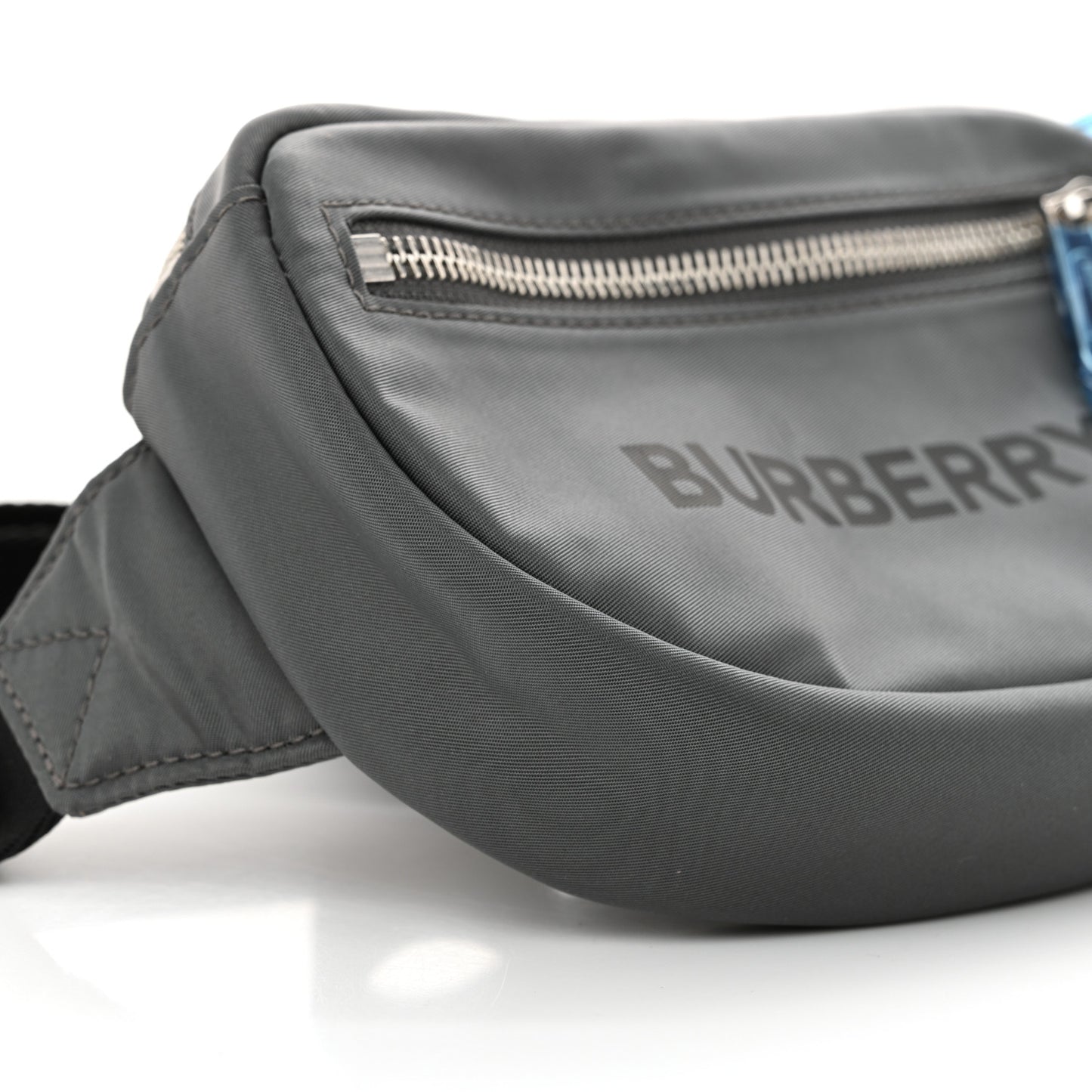 Econyl Logo Print Small Cannon Bum Bag Charcoal Grey