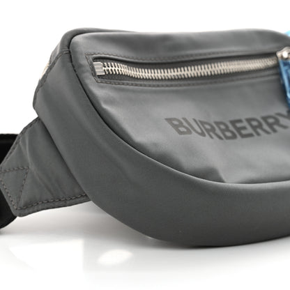 Burberry Econyl Logo Print Small Cannon Bum Bag Charcoal Grey 9 of 10