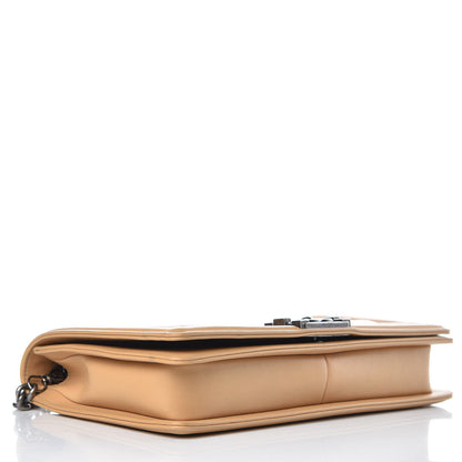 Chanel Calfskin Chevron Quilted Boy Convertible Clutch Flap Beige 5 of 16