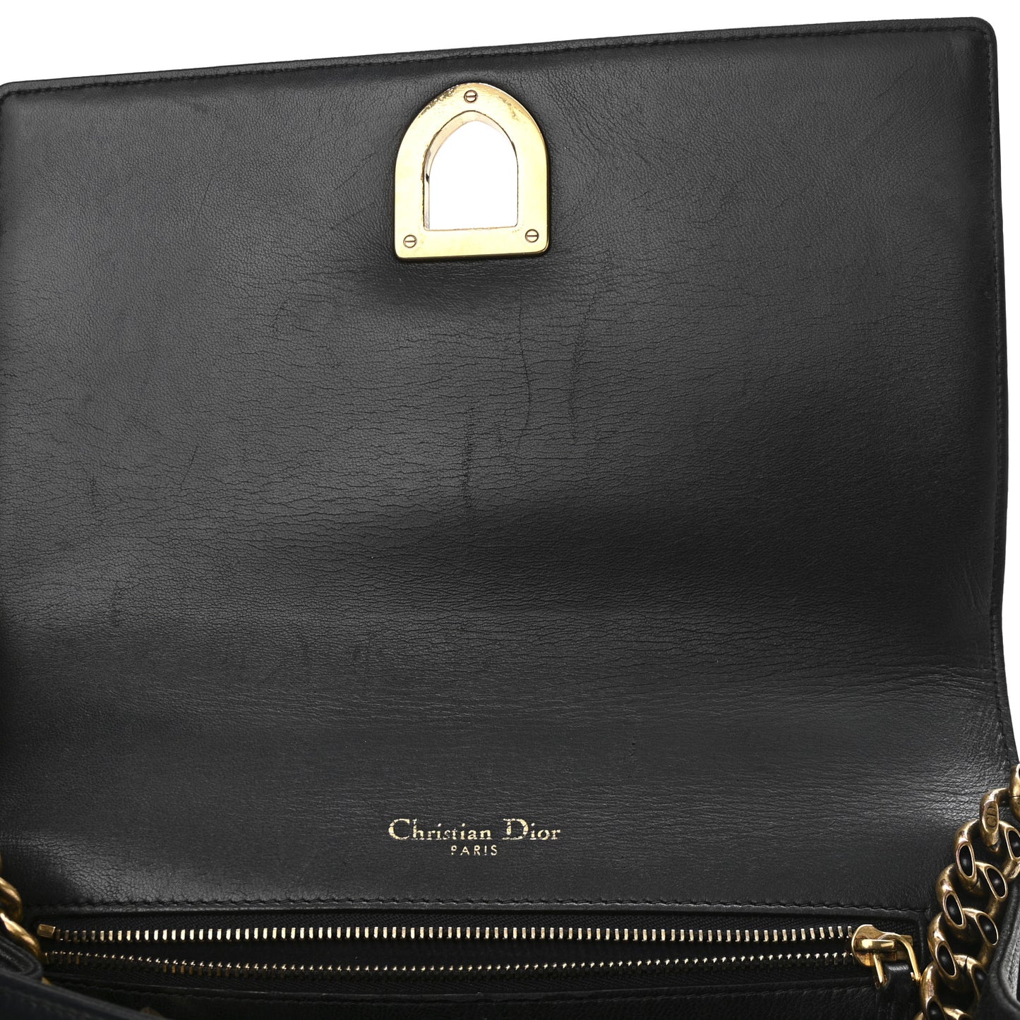 Lambskin Studded Medium Diorama Flap Bag Black