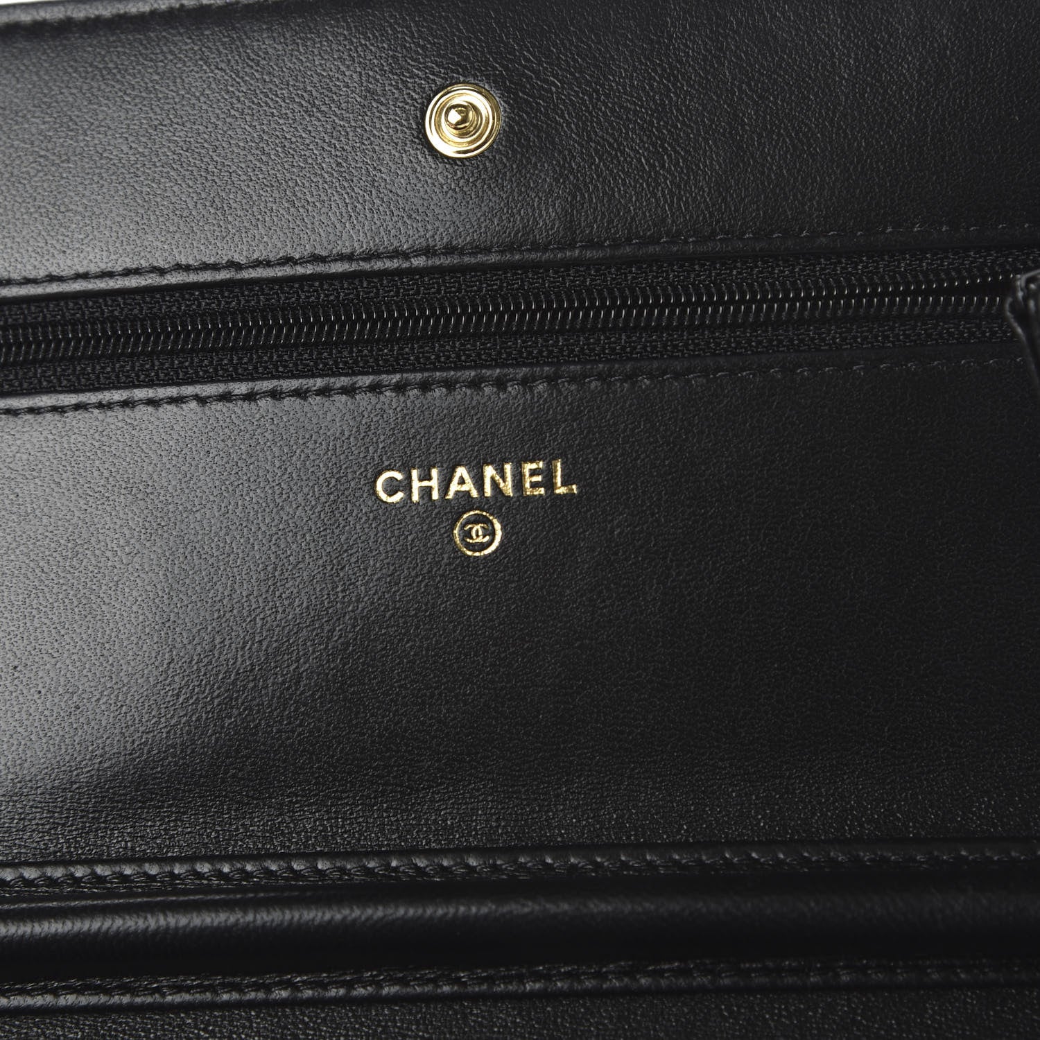 Chanel Lambskin Quilted Wallet On Chain WOC Black 8 of 12