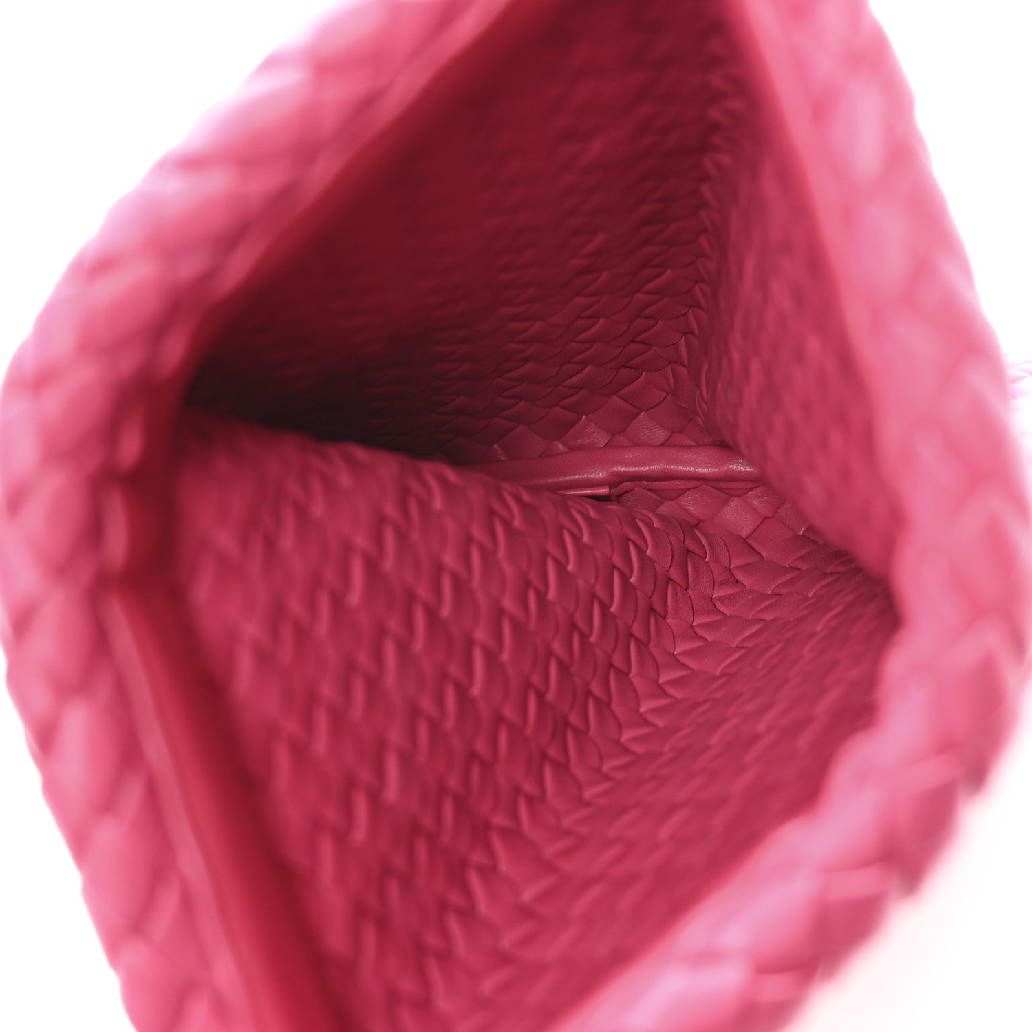 Bottega Veneta Nappa Intrecciato Crisscross Clutch Rosa Shock
