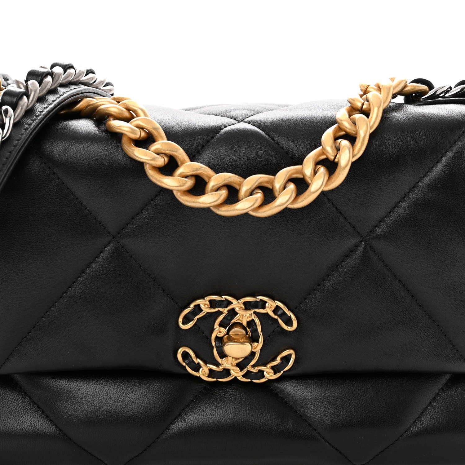 Chanel Goatskin Quilted Medium Chanel 19 Flap Black 8 of 10