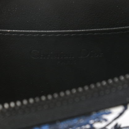 Christian Dior Technical Fabric Embroidered Palm Tree Toile De Jouy DiorTravel Detachable Card Holder Blue 6 of 6