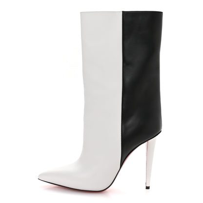 Christian Louboutin Calfskin Astrilarge 100 Booties 38.5 White Black 1 of 7