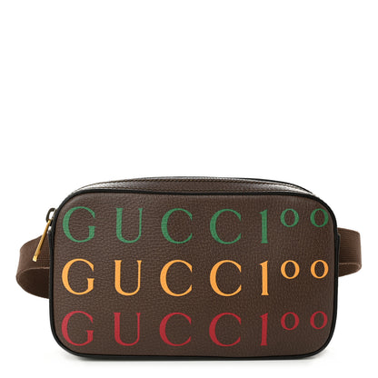 Gucci Textured Dollar Calfskin Gucci 100 Aria Belt Bag 80 32 New Acero Multicolor 1 of 8