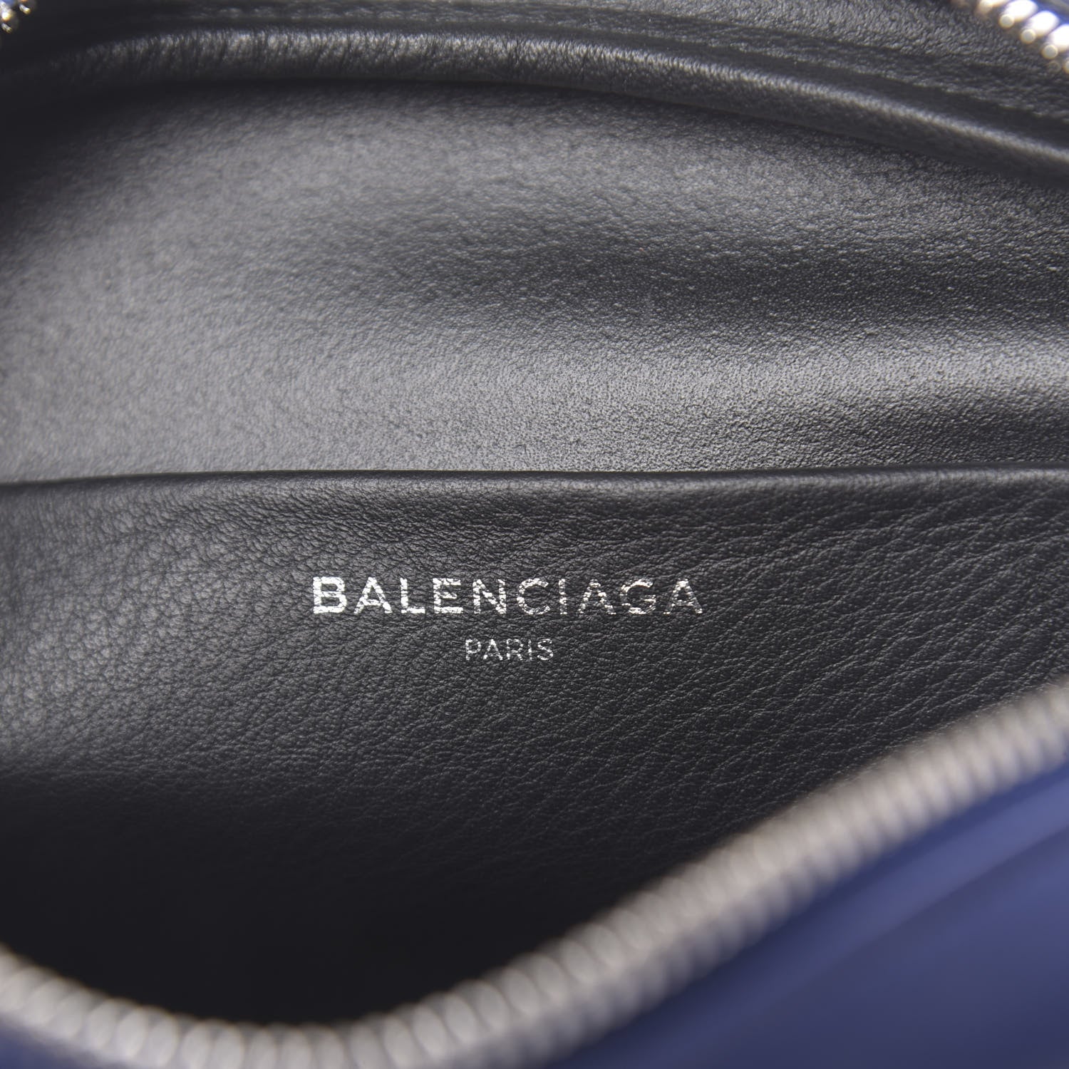 Balenciaga Calfskin Political Campaign Logo S Everyday Camera Bag Bleu 6 of 10