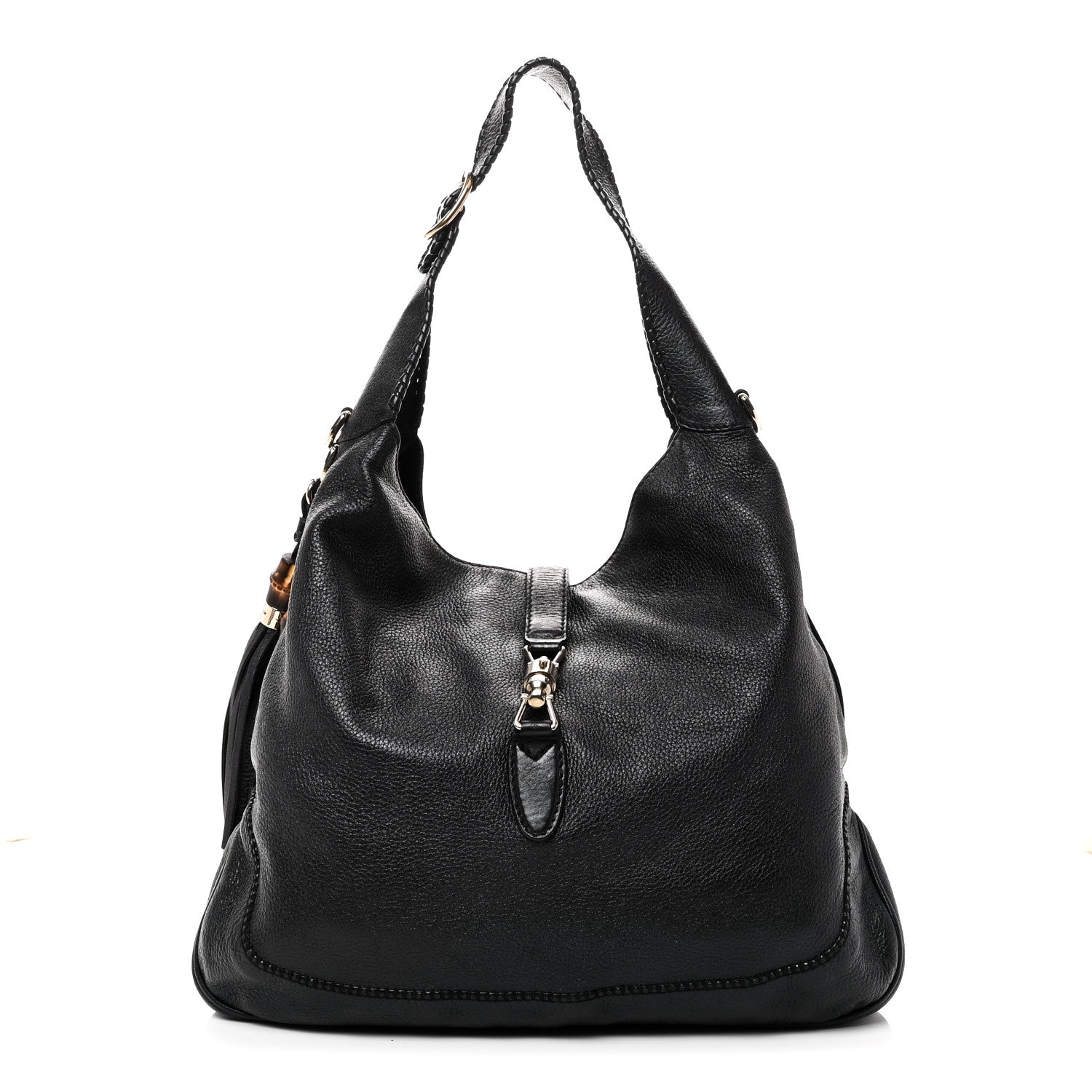 Gucci Pebbled Calfskin Medium New Jackie Shoulder Bag Black 1 of 10