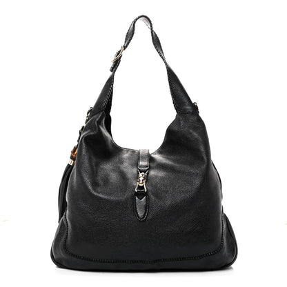 Gucci Pebbled Calfskin Medium New Jackie Shoulder Bag Black 1 of 10
