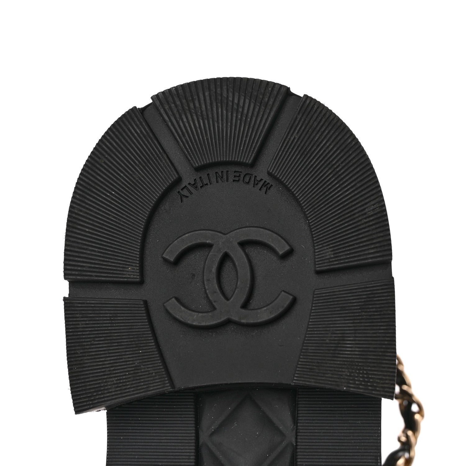 Chanel Shiny Calfskin Patent Quilted Chain Lace Up Combat Boots 39 Black 11 of 11