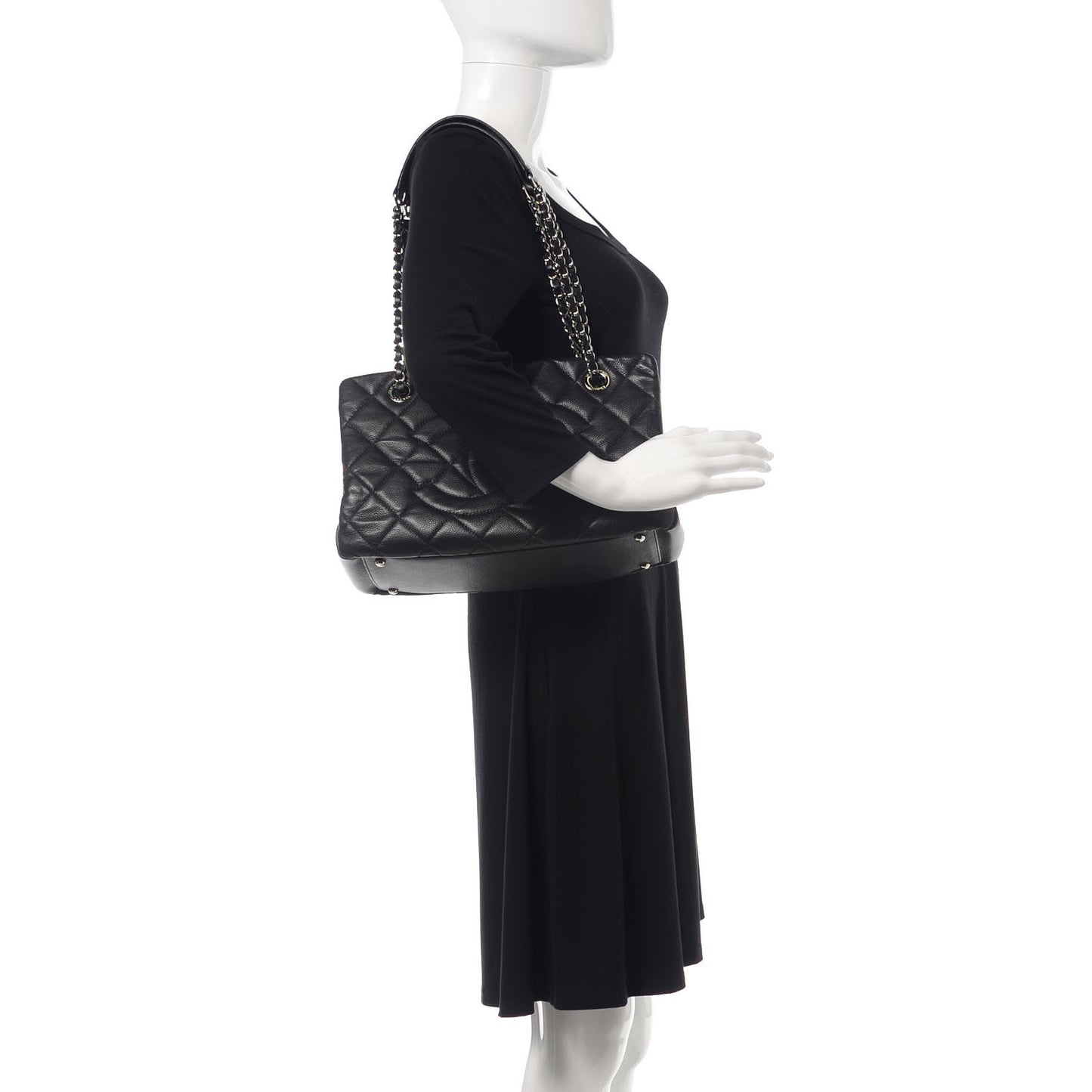 Caviar Quilted Timeless CC Tote Black