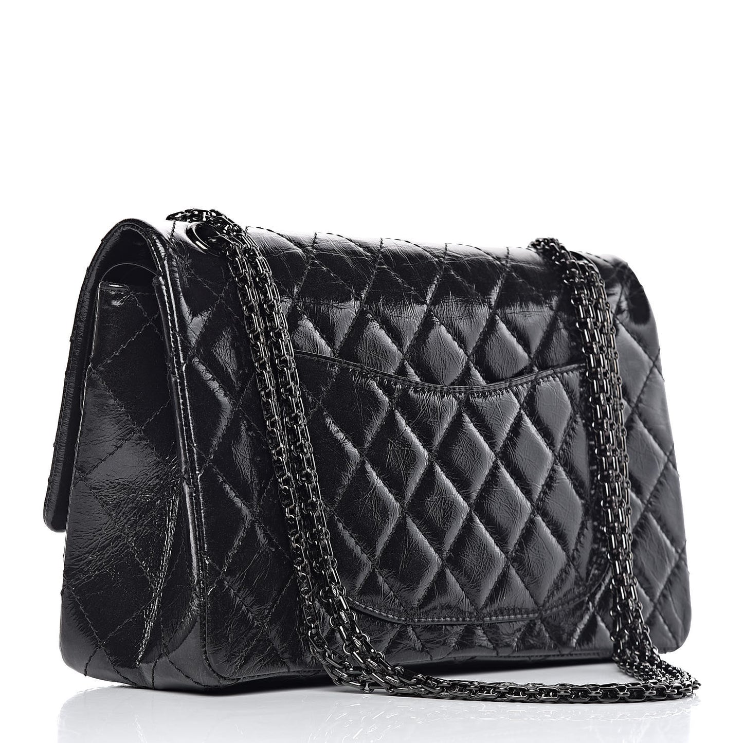 Glazed Calfskin Quilted 2.55 Reissue 226 Flap So Black