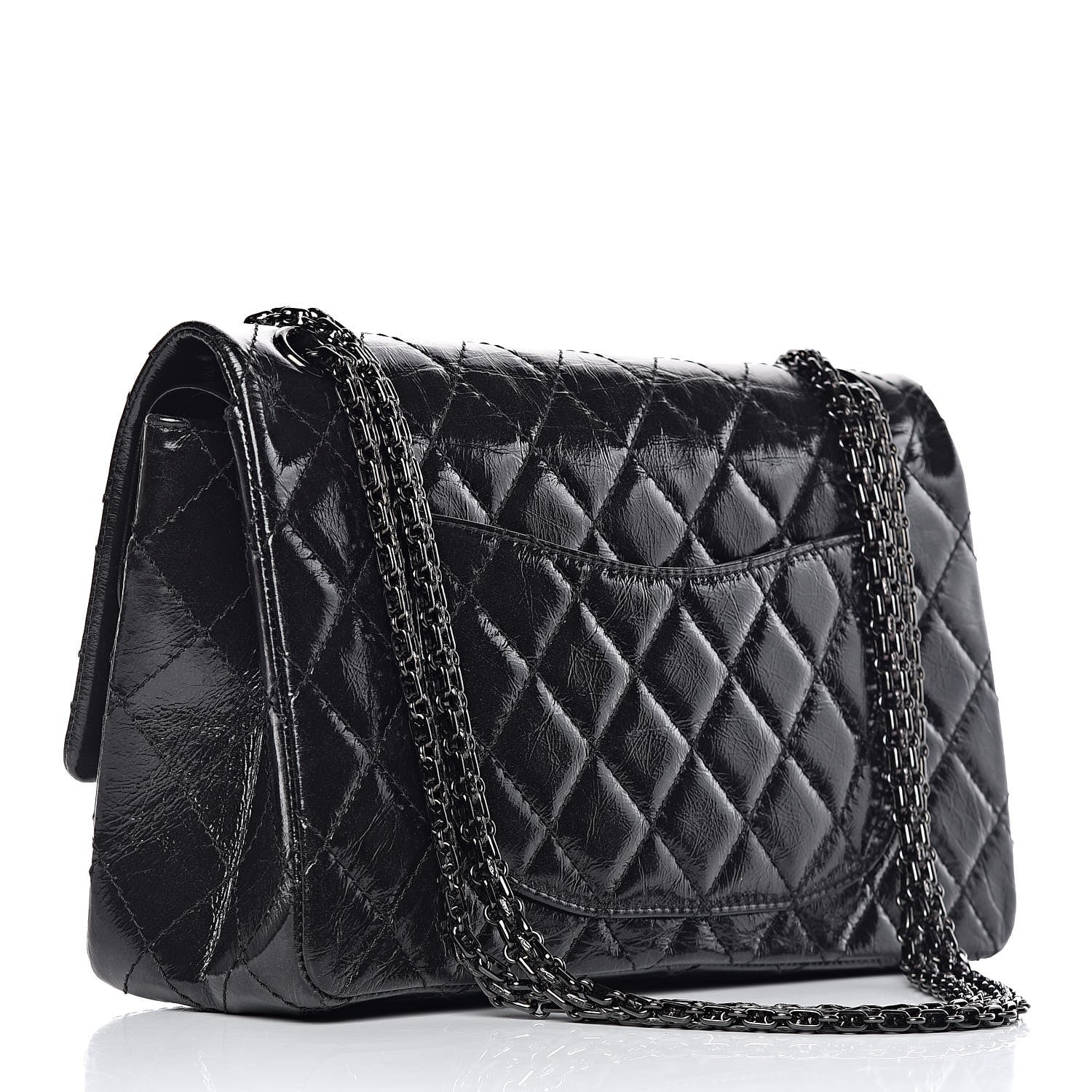Chanel Glazed Calfskin Quilted 2.55 Reissue 226 Flap So Black 3 of 13