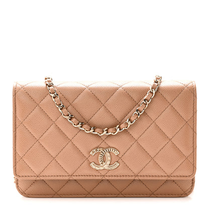 Chanel Caviar Quilted Multi Chain Wallet On Chain WOC Beige 1 of 11