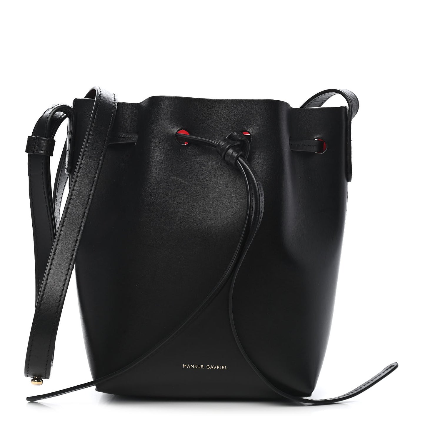 Calfskin Mini Mini Bucket Bag Black Flamma
