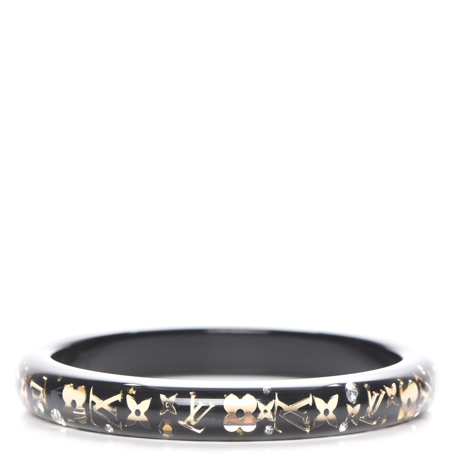 Louis Vuitton Resin Swarovski Medium Inclusion Bracelet PM Black 1 of 4