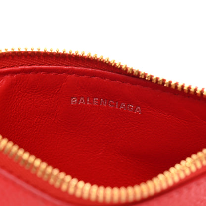 Balenciaga Grained Calfskin Logo Large Cash Long Coin Card Holder Bright Red Black 5 of 7