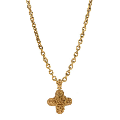 Chanel Metal CC Cross Long Pendant Necklace Gold 1 of 6