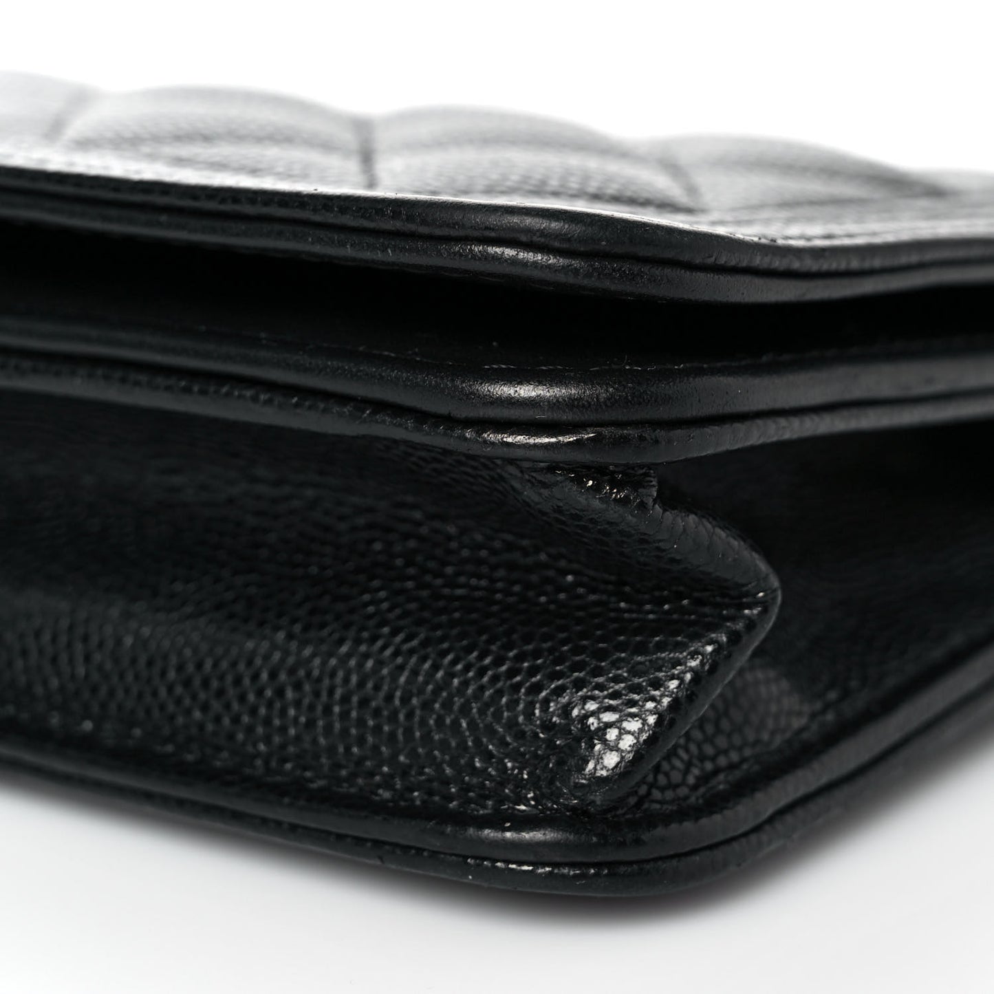 Caviar Quilted Boy Wallet On Chain WOC Black