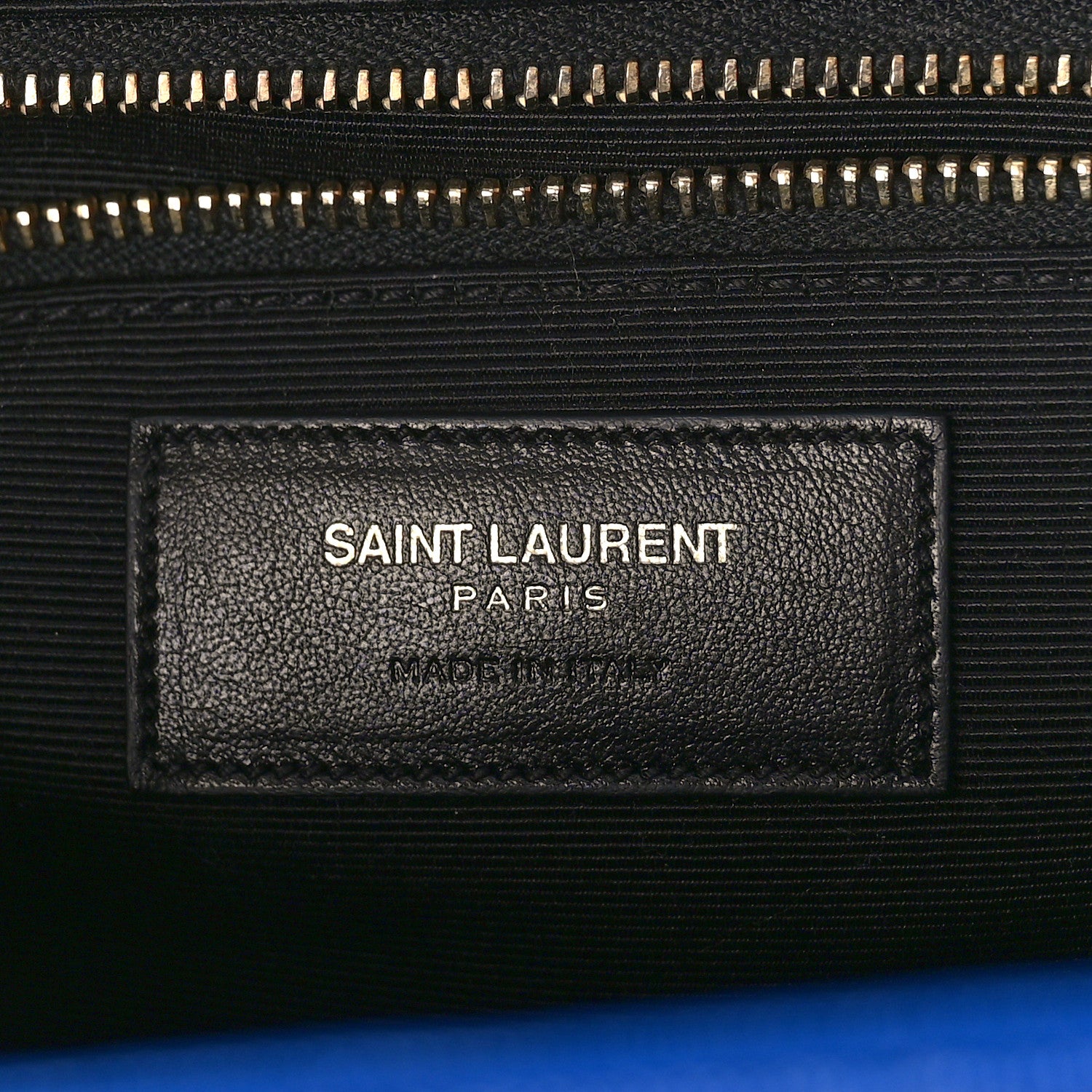 Saint Laurent Grain De Poudre Matelasse Chevron Large Monogram Satchel Blue Majorelle 6 of 9