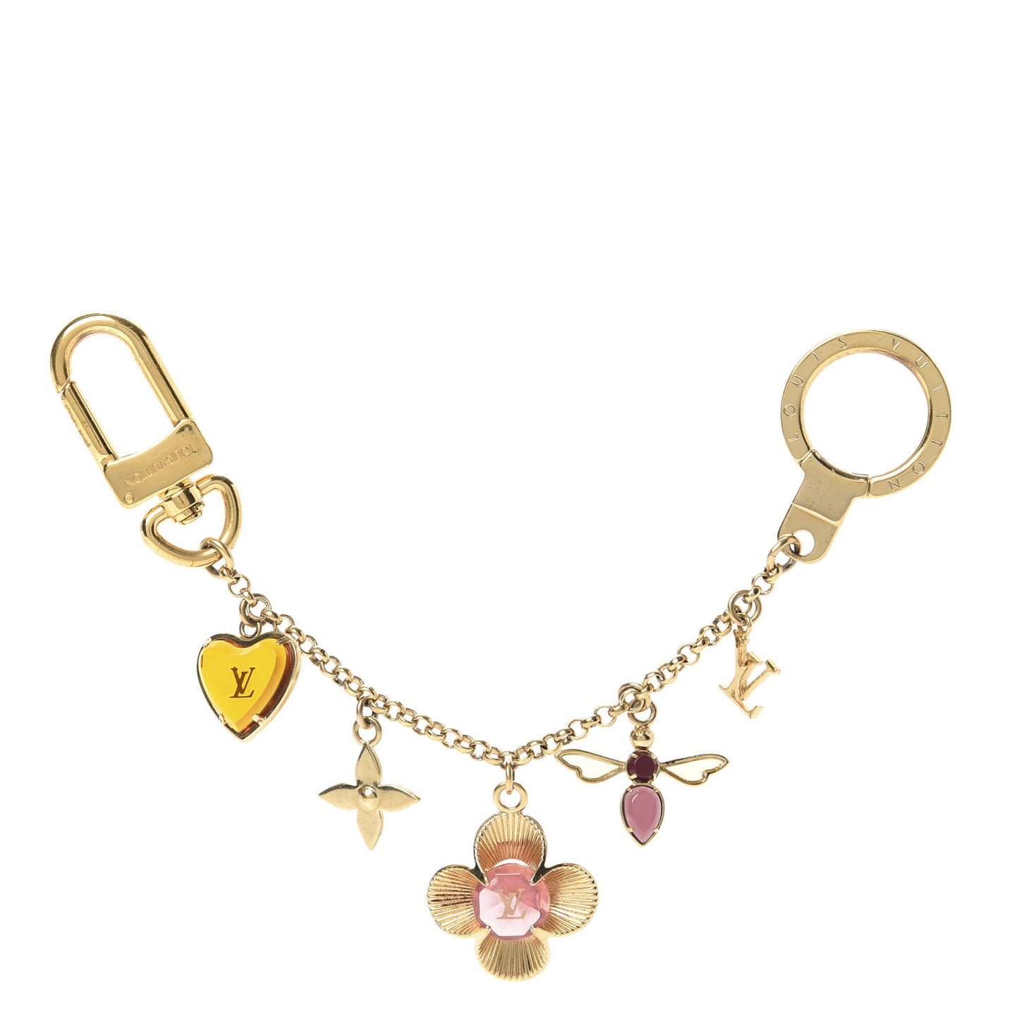 Bee Flower Chain Key Charm