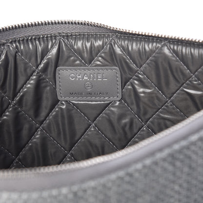 Chanel Woven Straw Raffia Medium Deauville Pouch Grey 8 of 9